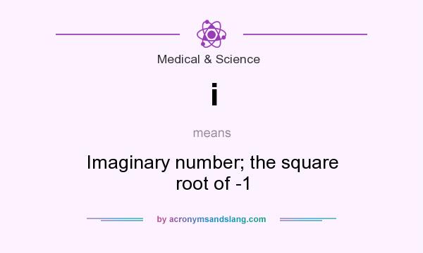 What does i mean? It stands for Imaginary number; the square root of -1