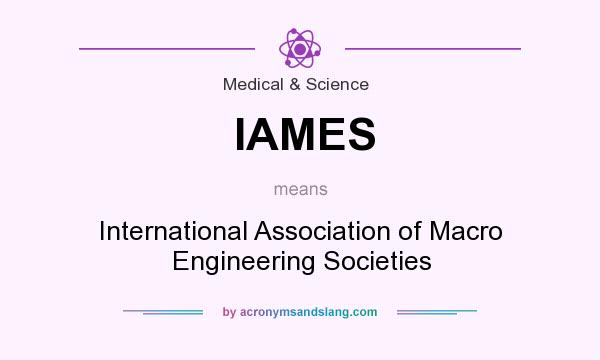 What does IAMES mean? It stands for International Association of Macro Engineering Societies