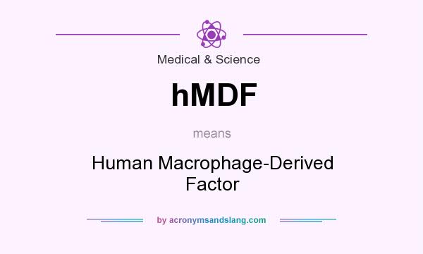 What does hMDF mean? It stands for Human Macrophage-Derived Factor