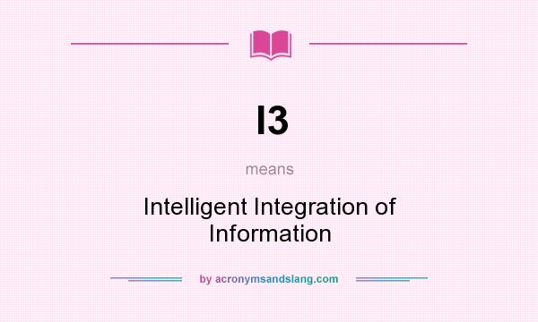 What does I3 mean? It stands for Intelligent Integration of Information
