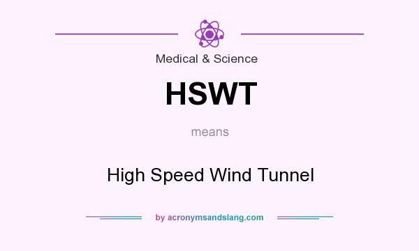 What does HSWT mean? It stands for High Speed Wind Tunnel