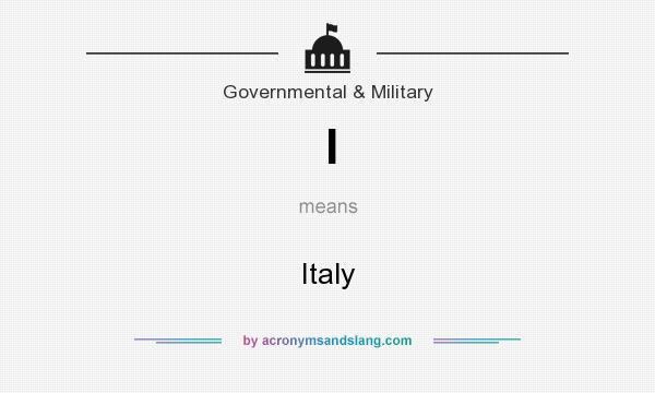What does I mean? It stands for Italy