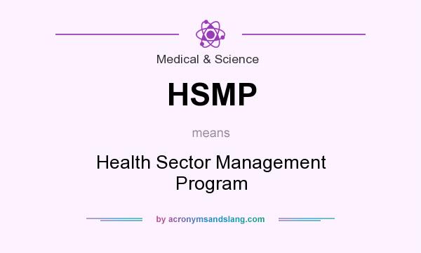 What does HSMP mean? It stands for Health Sector Management Program
