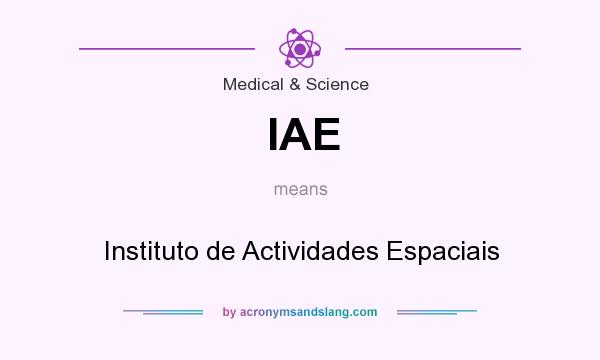What does IAE mean? It stands for Instituto de Actividades Espaciais