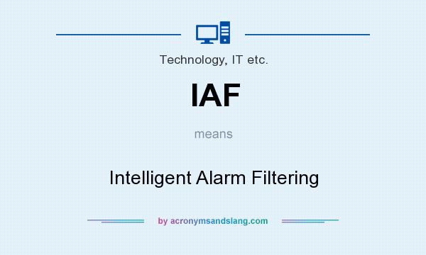 What does IAF mean? It stands for Intelligent Alarm Filtering