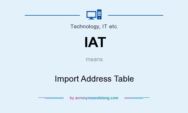 What does IAT mean? It stands for Import Address Table