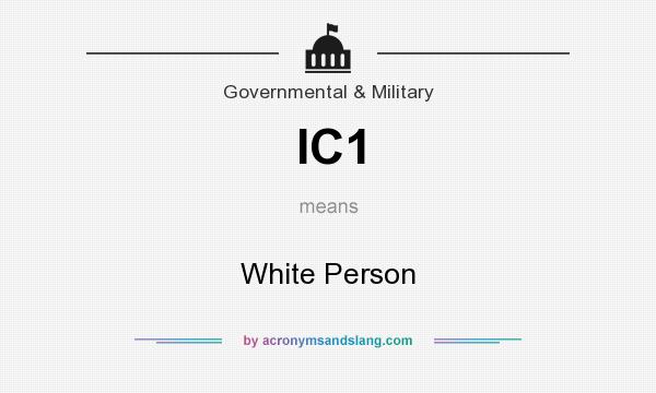 What does IC1 mean? It stands for White Person
