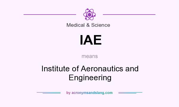 What does IAE mean? It stands for Institute of Aeronautics and Engineering