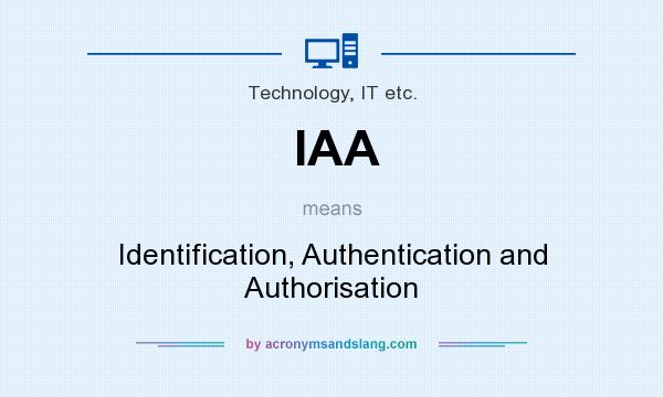 What does IAA mean? It stands for Identification, Authentication and Authorisation