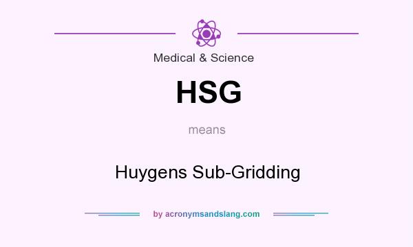 What does HSG mean? It stands for Huygens Sub-Gridding