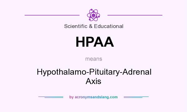 What does HPAA mean? It stands for Hypothalamo-Pituitary-Adrenal Axis