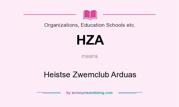 What does HZA mean? It stands for Heistse Zwemclub Arduas