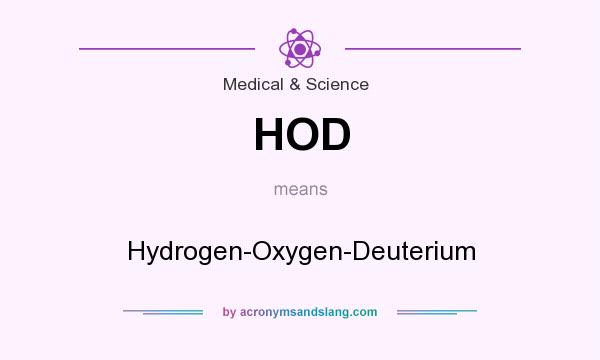 What does HOD mean? It stands for Hydrogen-Oxygen-Deuterium