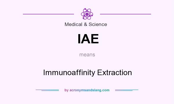 What does IAE mean? It stands for Immunoaffinity Extraction
