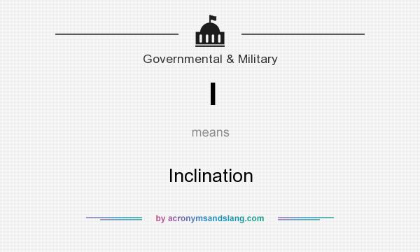What does I mean? It stands for Inclination