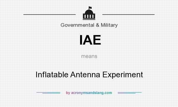 What does IAE mean? It stands for Inflatable Antenna Experiment