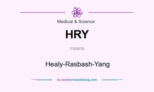 What does HRY mean? It stands for Healy-Rasbash-Yang