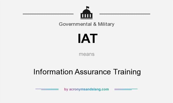 What does IAT mean? It stands for Information Assurance Training