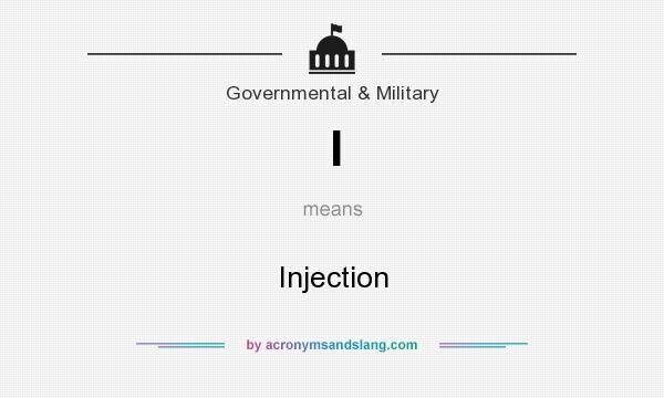 What does I mean? It stands for Injection