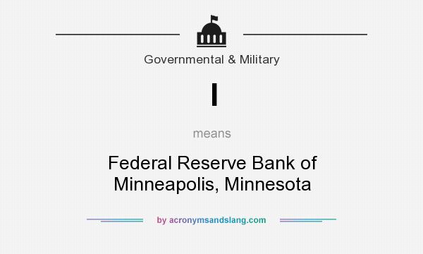 What does I mean? It stands for Federal Reserve Bank of Minneapolis, Minnesota
