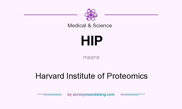 What does HIP mean? It stands for Harvard Institute of Proteomics