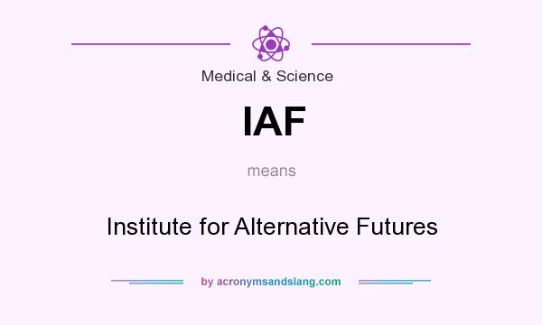 What does IAF mean? It stands for Institute for Alternative Futures