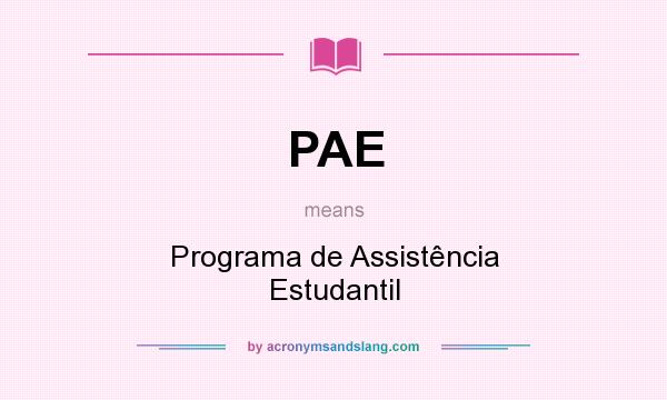 What does PAE mean? It stands for Programa de Assistência Estudantil