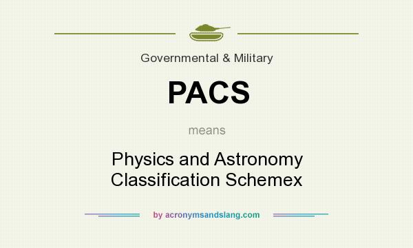 What does PACS mean? It stands for Physics and Astronomy Classification Schemex