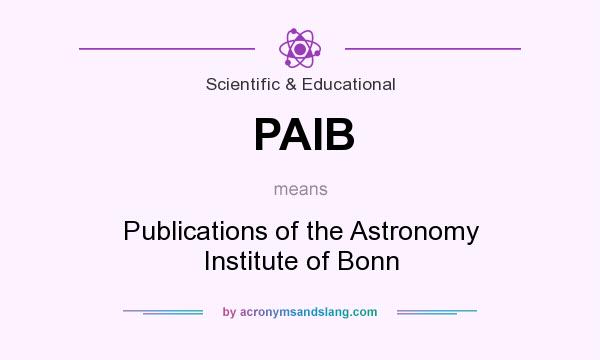 What does PAIB mean? It stands for Publications of the Astronomy Institute of Bonn