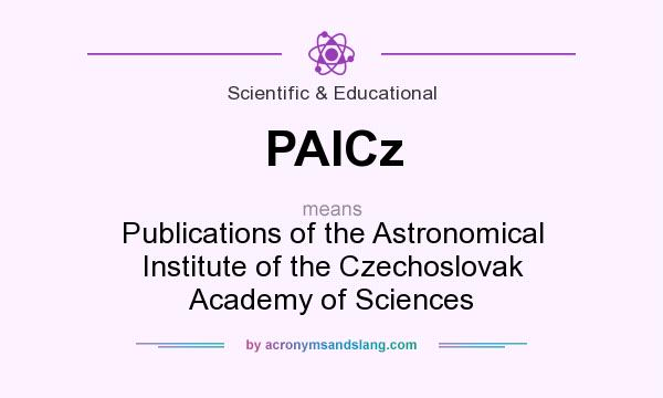 What does PAICz mean? It stands for Publications of the Astronomical Institute of the Czechoslovak Academy of Sciences