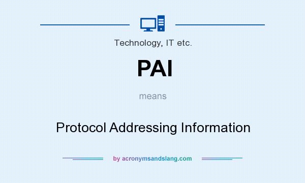 What does PAI mean? It stands for Protocol Addressing Information
