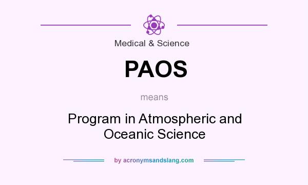 What does PAOS mean? It stands for Program in Atmospheric and Oceanic Science