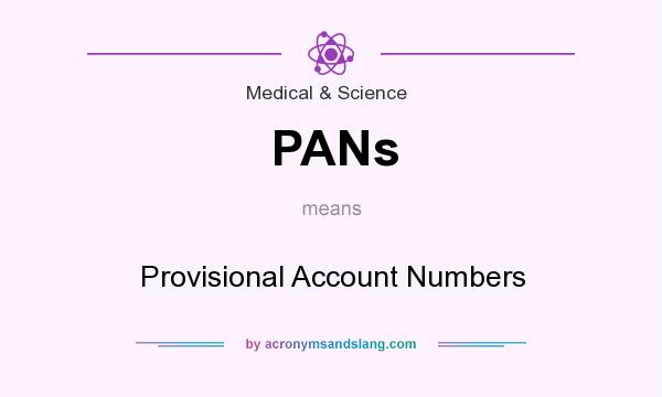 What does PANs mean? It stands for Provisional Account Numbers