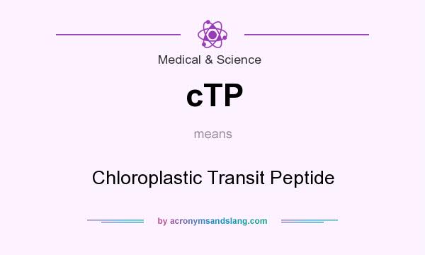 What does cTP mean? It stands for Chloroplastic Transit Peptide