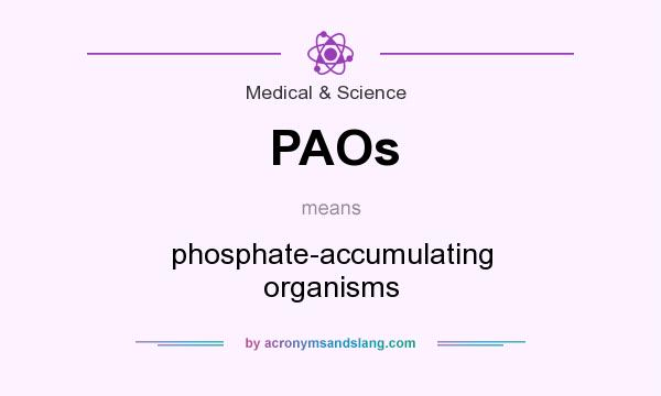 What does PAOs mean? It stands for phosphate-accumulating organisms