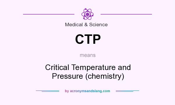 What does CTP mean? It stands for Critical Temperature and Pressure (chemistry)