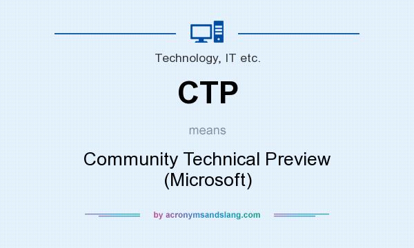 What does CTP mean? It stands for Community Technical Preview (Microsoft)