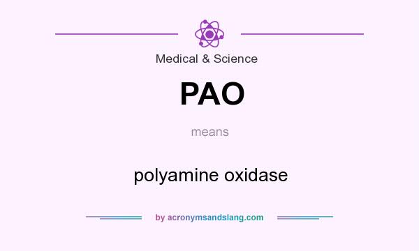 What does PAO mean? It stands for polyamine oxidase