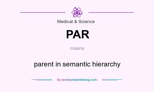 What does PAR mean? It stands for parent in semantic hierarchy