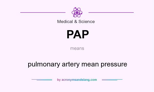 What does PAP mean? It stands for pulmonary artery mean pressure