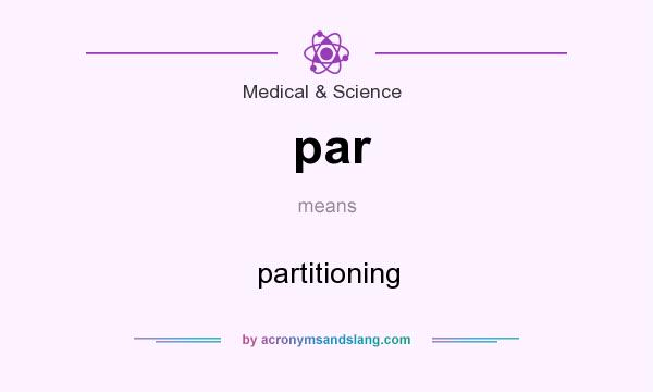What does par mean? It stands for partitioning
