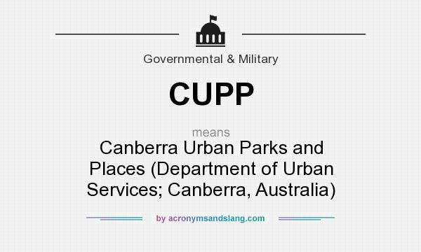 What does CUPP mean? It stands for Canberra Urban Parks and Places (Department of Urban Services; Canberra, Australia)