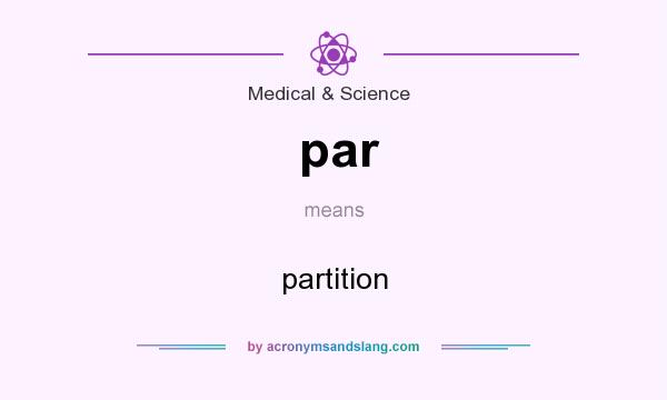 What does par mean? It stands for partition