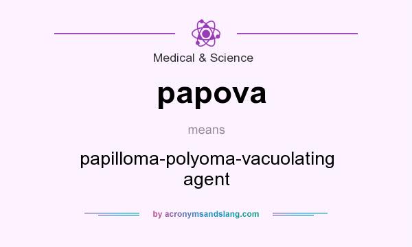 What does papova mean? It stands for papilloma-polyoma-vacuolating agent