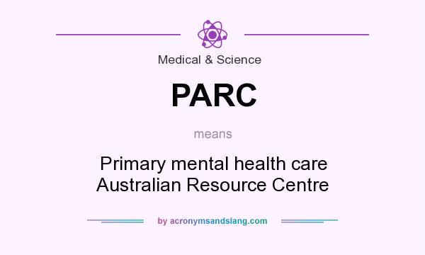 What does PARC mean? It stands for Primary mental health care Australian Resource Centre