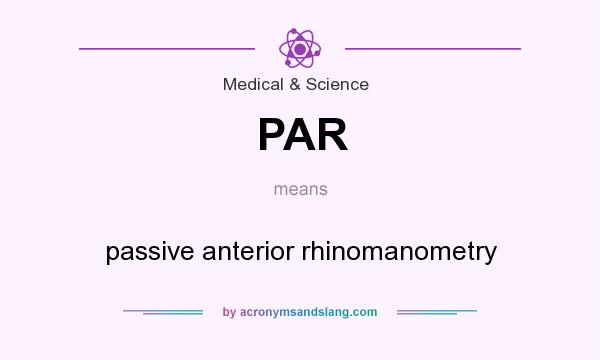 What does PAR mean? It stands for passive anterior rhinomanometry