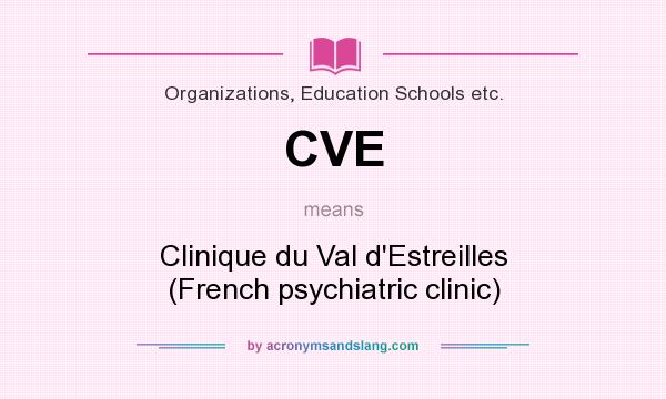 What does CVE mean? It stands for Clinique du Val d`Estreilles (French psychiatric clinic)
