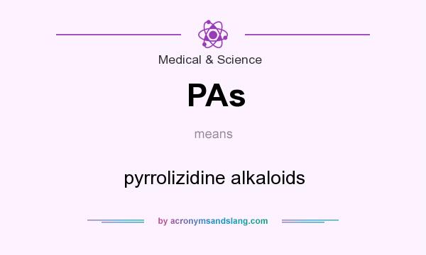 What does PAs mean? It stands for pyrrolizidine alkaloids