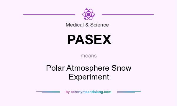 What does PASEX mean? It stands for Polar Atmosphere Snow Experiment