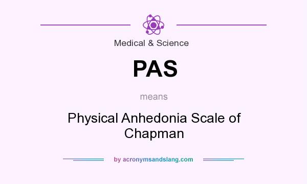 What does PAS mean? It stands for Physical Anhedonia Scale of Chapman